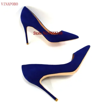 Real Photos Suede leather Pointed Toe Stiletto Heels Dress Blue Pumps Shallow Slip-on 12/10/8cm High Heels Party wedding Shoes
Real Photos Suede leather Pointed Toe Stiletto Heels Dress Blue Pumps Shallow Slip-on 12/10/8cm High Heels Party wedding Shoes