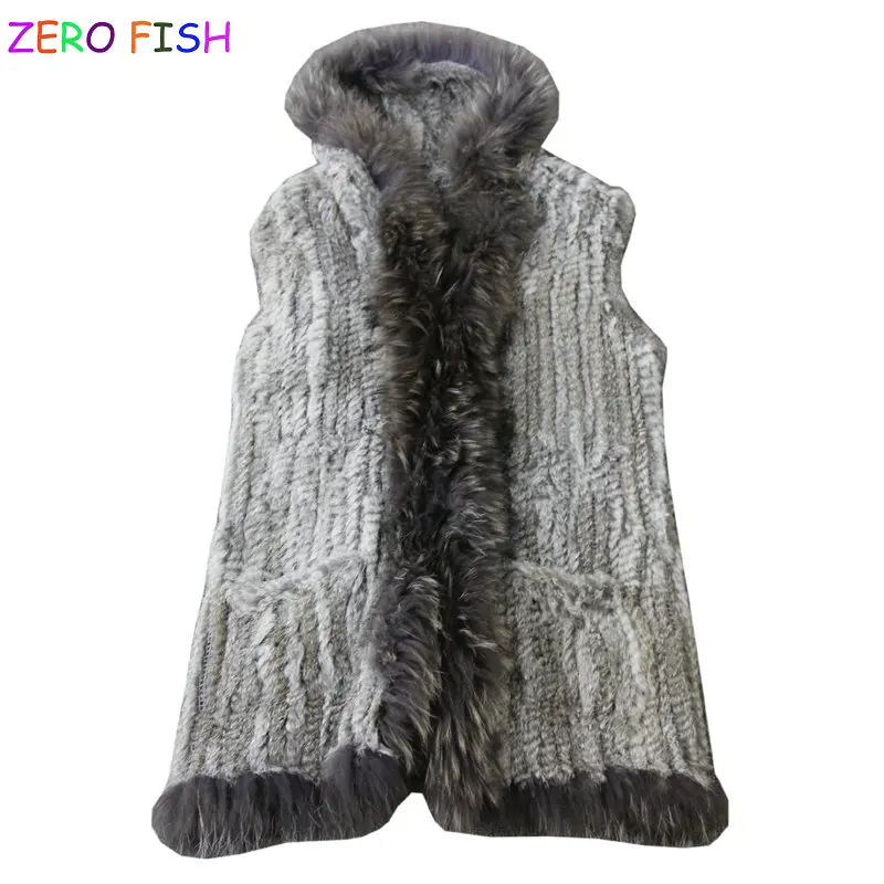 high quality hot sale knitted rabbit fur pocket vest raccoon dog fur collar knitted vest rabbit fur with hood waistcoat
high quality hot sale knitted rabbit fur pocket vest raccoon dog fur collar knitted vest rabbit fur with hood waistcoat