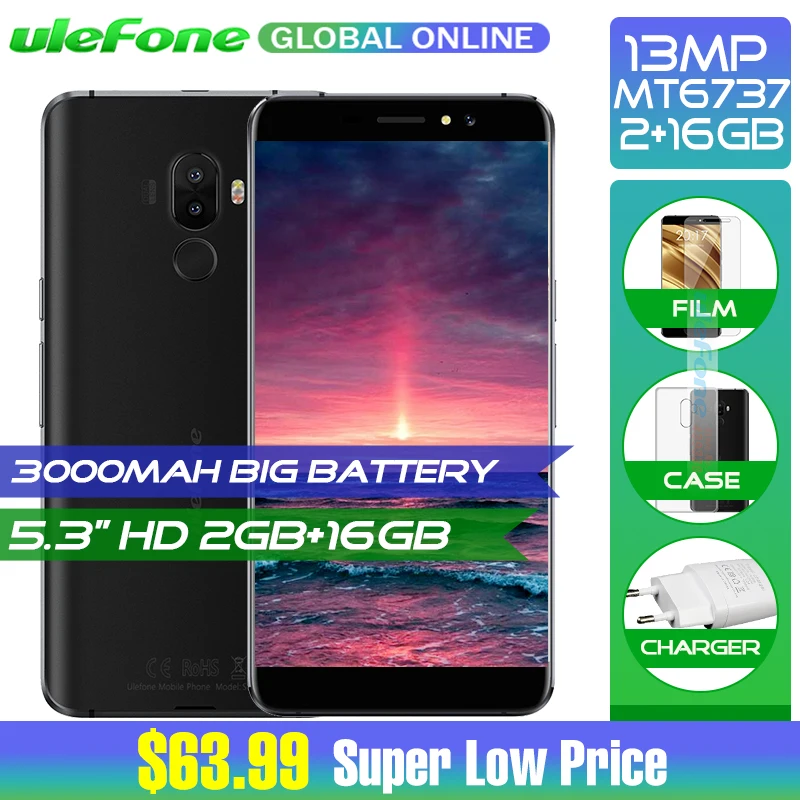 Ulefone S8 Pro 5.3 Inch Android 7.0 4G MT6737 Quad Core Smartphone 13MP+5MP 2GB RAM 16GB ROM 3000mAh Back Press Fingerprint ID
Ulefone S8 Pro 5.3 Inch Android 7.0 4G MT6737 Quad Core Smartphone 13MP+5MP 2GB RAM 16GB ROM 3000mAh Back Press Fingerprint ID