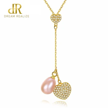 DR 925 Sterling Silver Heart Pendant Necklaces For Women 7-8mm Natural Pearl Silver Fine Fashion Choker Necklace Jewelry
DR 925 Sterling Silver Heart Pendant Necklaces For Women 7-8mm Natural Pearl Silver Fine Fashion Choker Necklace Jewelry