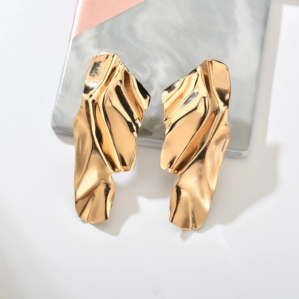 Punk Fashion Style Hyperbole Curved Alloy Earrings Gold Color Irregular Metal Statement Big Stud Earring For Women Party Jewelry
Punk Fashion Style Hyperbole Curved Alloy Earrings Gold Color Irregular Metal Statement Big Stud Earring For Women Party Jewelry