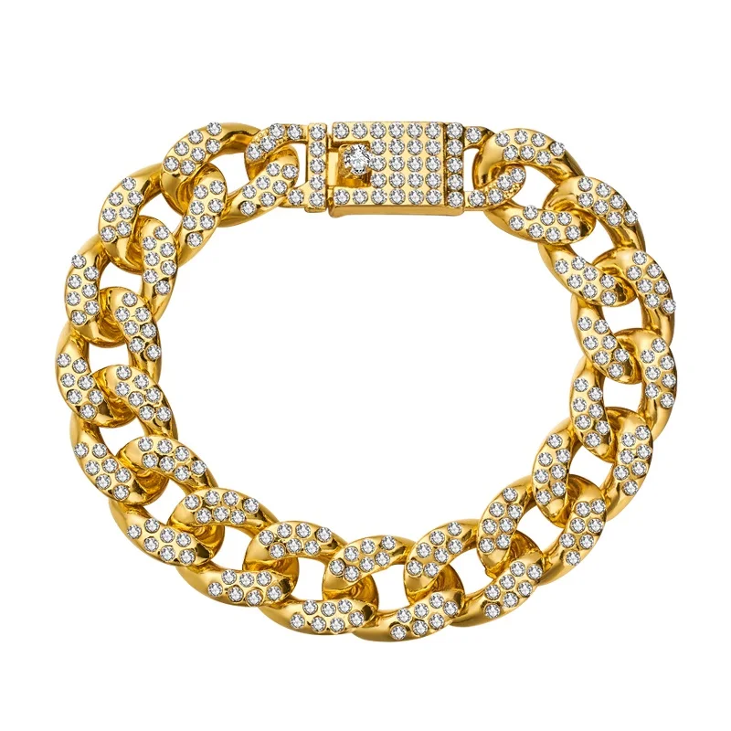 Hip Hop Miami Cuban Men's Bracelet Link GoldColor Iced Out Paved Rhinestones Male Wristband Street Jewelry Pulseiras Homem
Hip Hop Miami Cuban Men's Bracelet Link GoldColor Iced Out Paved Rhinestones Male Wristband Street Jewelry Pulseiras Homem