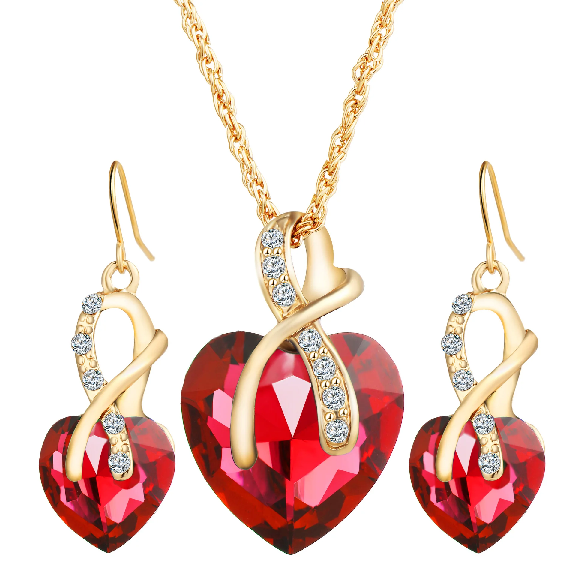 Foreign trade Europe and the Korean wedding dinner premium heart-shaped Austrian crystal zircon earrings necklace Jewelry Set
Foreign trade Europe and the Korean wedding dinner premium heart-shaped Austrian crystal zircon earrings necklace Jewelry Set