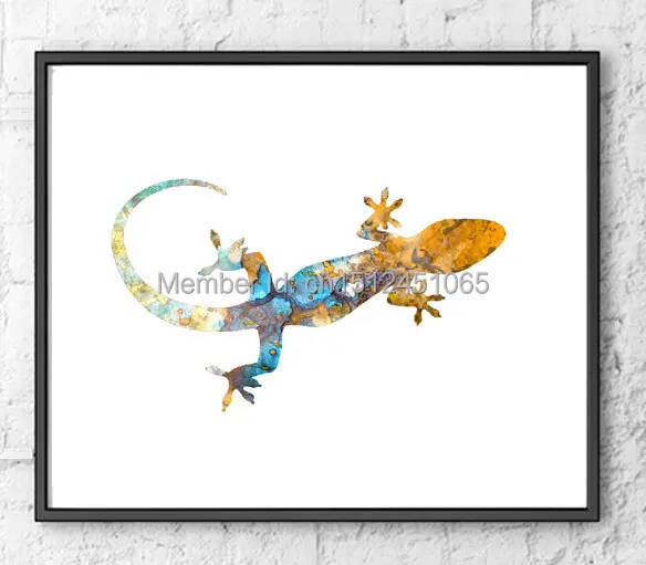 Lizard Art Print - Gecko Watercolor Painting