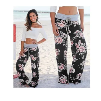 Women Pants cotton Floral Print Drawstring Casual Wide Leg Pants women Summer Loose Trousers Long Fashion Sweatpants Plus Size
Women Pants cotton Floral Print Drawstring Casual Wide Leg Pants women Summer Loose Trousers Long Fashion Sweatpants Plus Size