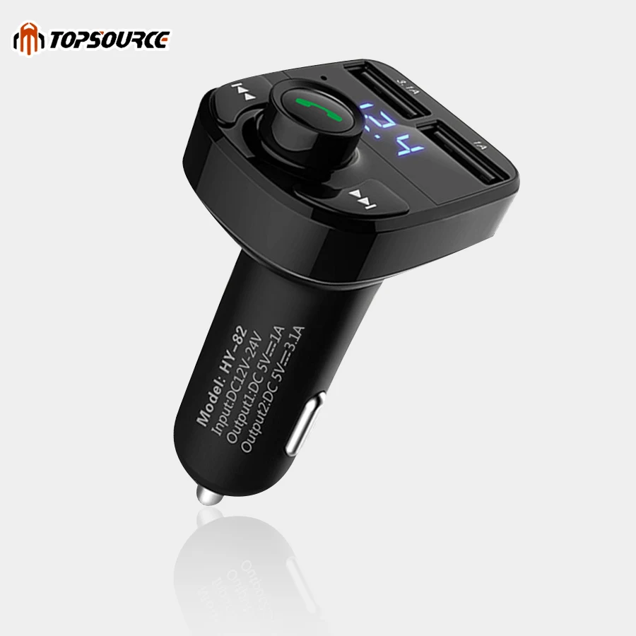 TOPSOURCE Bluetooth Car Kit Transmitter Handfree Car MP3 Audio Player Voltage Detection Noise Cancellation Dual USB Car Charger
TOPSOURCE Bluetooth Car Kit Transmitter Handfree Car MP3 Audio Player Voltage Detection Noise Cancellation Dual USB Car Charger