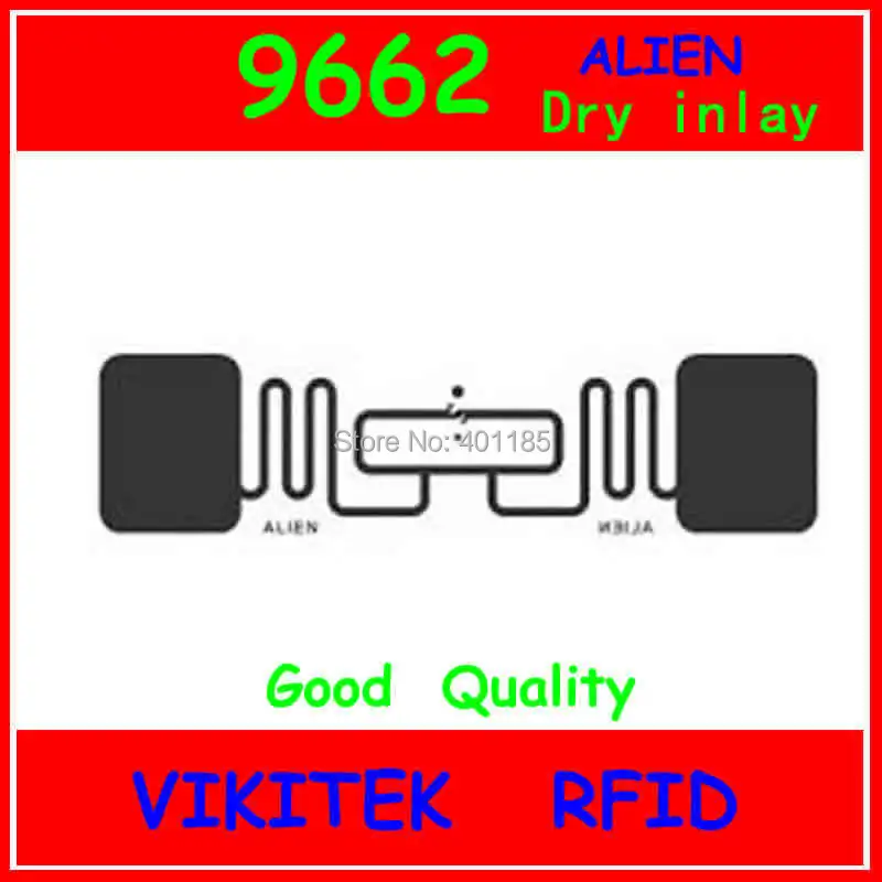 Alien authoried 9662 UHF RFID dry inlay 860-960MHZ Higgs3 915M EPC C1G2 ISO18000-6C can be used to RFID tag and label
Alien authoried 9662 UHF RFID dry inlay 860-960MHZ Higgs3 915M EPC C1G2 ISO18000-6C can be used to RFID tag and label