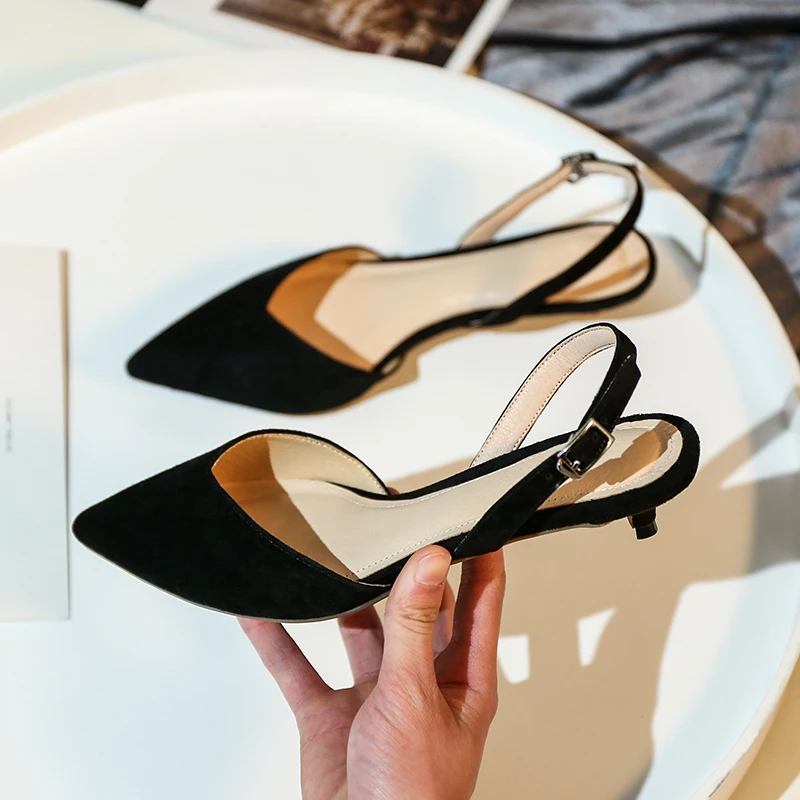 Women's low heel sandals genuine leather slingback elegant ladies summer sandalias pointed toe comfortable sandals female shoes
Women's low heel sandals genuine leather slingback elegant ladies summer sandalias pointed toe comfortable sandals female shoes