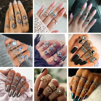 Bohemia Antique Colors Golden Crystal Flower Heart Crown Rings Anillos Knuckle Set Middle Finger Ring For Women Jewelry
Bohemia Antique Colors Golden Crystal Flower Heart Crown Rings Anillos Knuckle Set Middle Finger Ring For Women Jewelry