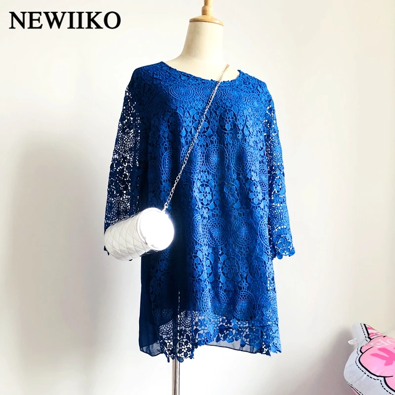 New spring and autumn Women's clothes Lace spliced Chiffon loose blue colour O-neck therr quarter sleeve casual mini dress
New spring and autumn Women's clothes Lace spliced Chiffon loose blue colour O-neck therr quarter sleeve casual mini dress