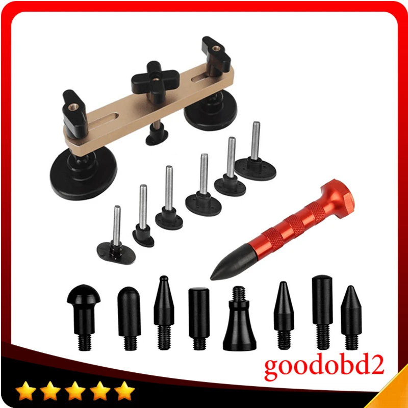 PDR Pulling Bridge Dent Remover Hand Tool Set for Paintless Dent Repair+ Tap Down Knock Down Hail Removal Tools w/9 Heads
PDR Pulling Bridge Dent Remover Hand Tool Set for Paintless Dent Repair+ Tap Down Knock Down Hail Removal Tools w/9 Heads