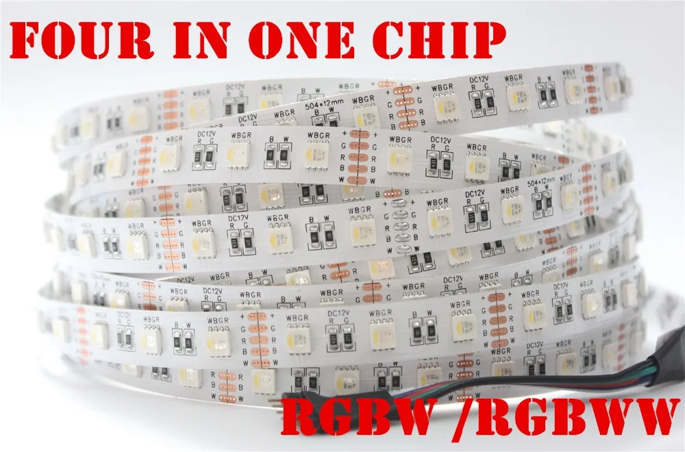 5M 4 Colors in 1 LED DC12V 12MM PCB SMD 5050 RGBW Strip Light RGB+ White / Warm IP20/IP65/IP67 | Лампы и освещение
