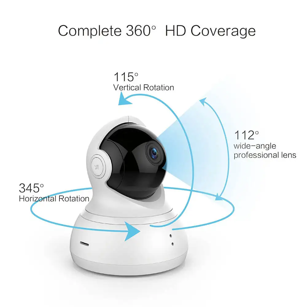 LED Beads//8Max Wide-Angle Lens YI Dome Camera Anti-Noise Filter Zoom Wireless