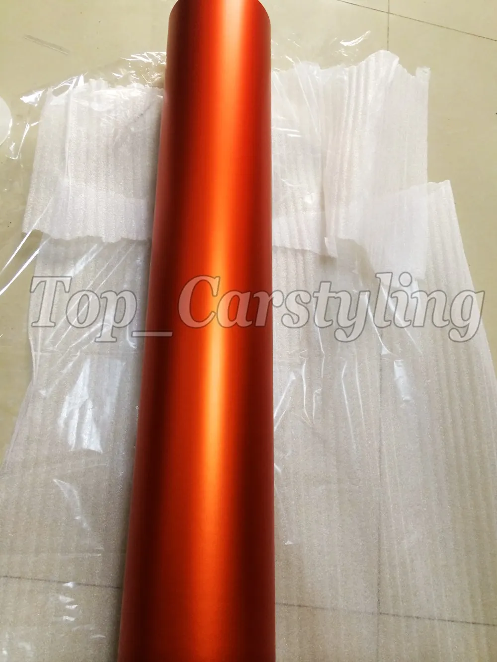 satin chrome Matte orange vinyl car wrap film orange foil chrome wrap (7)