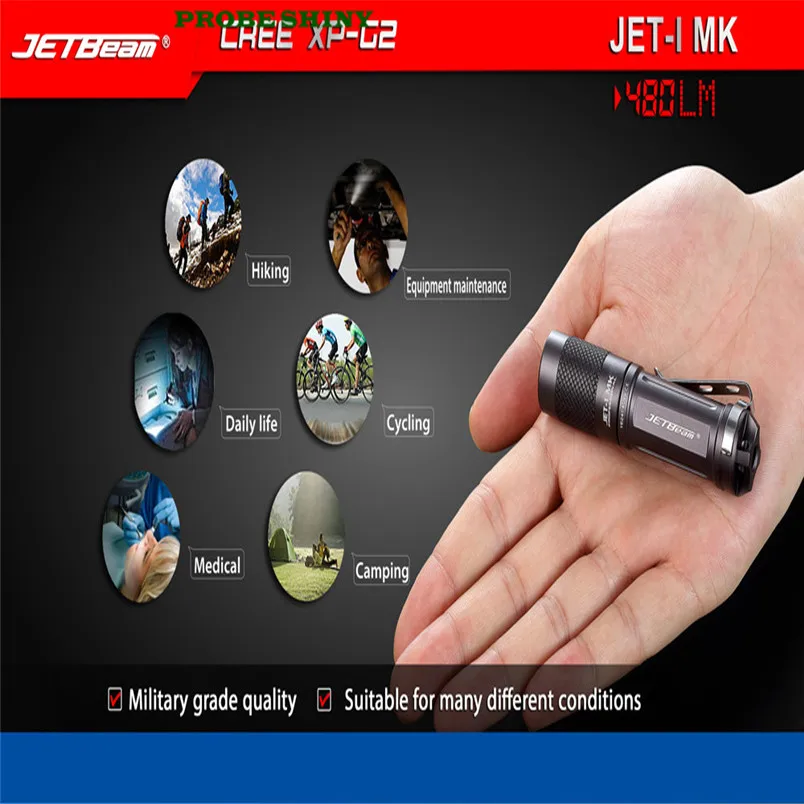 

HOT!!! JETbeam JET-1 MK XP-G2 480 Lumens Mini Portable Waterproof LED Flashlight Free Shipping #NO31