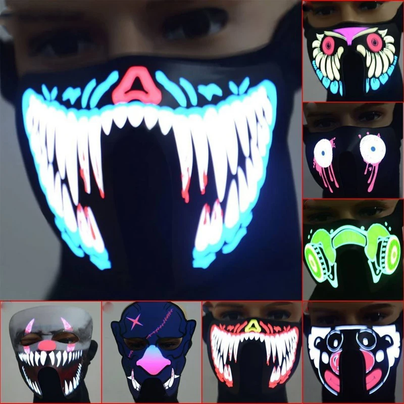 Mask Halloween LED Luminous Flashing Face Mask Party Masks Sound Control Light Up Dance Halloween Cosplay Masks Party Supplies
Mask Halloween LED Luminous Flashing Face Mask Party Masks Sound Control Light Up Dance Halloween Cosplay Masks Party Supplies