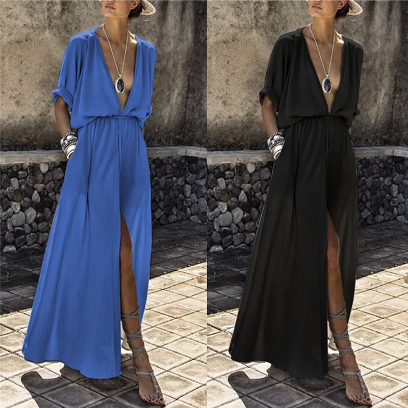 Summer Women Tunic Pareo Beach Dress Long Button Front Open Sashes Kaftan Skirt Swimwear Swim Cover Up Sarong Robe De Plage A61
Summer Women Tunic Pareo Beach Dress Long Button Front Open Sashes Kaftan Skirt Swimwear Swim Cover Up Sarong Robe De Plage A61