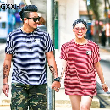 Tide brand Large size Men's and Women's brand Round Neck Short-sleeved T-shirt Black Red Couple Models Striped T-shirt Size 6XL
Tide brand Large size Men's and Women's brand Round Neck Short-sleeved T-shirt Black Red Couple Models Striped T-shirt Size 6XL