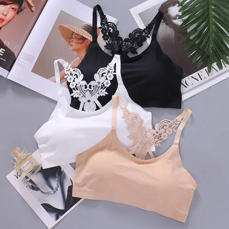 2019 Fashion nursing bra Sports Bra Solid Color Ice Silk Seamless Bow Beauty Strap Padded Bottom Bra Can Be Worn Outside
2019 Fashion nursing bra Sports Bra Solid Color Ice Silk Seamless Bow Beauty Strap Padded Bottom Bra Can Be Worn Outside