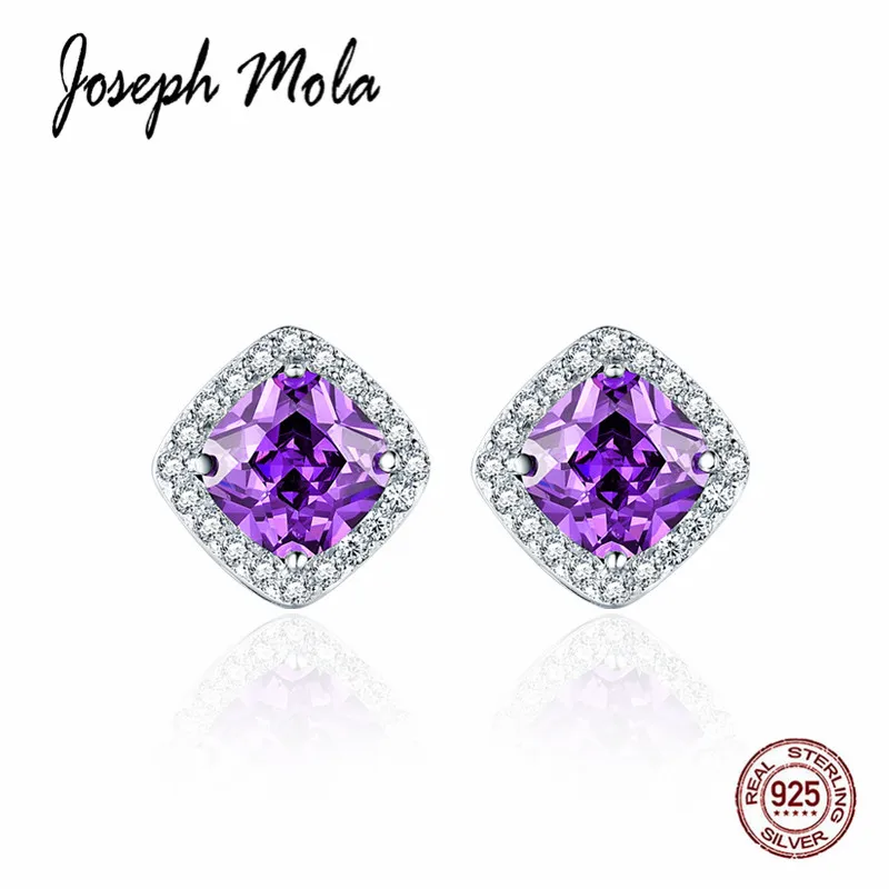 Joseph Mola 925 Sterling Silver Romantic Amethyst Exquisite Purple Stud Earrings Women Wedding Party Birthday Gift Fine Jewelry
Joseph Mola 925 Sterling Silver Romantic Amethyst Exquisite Purple Stud Earrings Women Wedding Party Birthday Gift Fine Jewelry