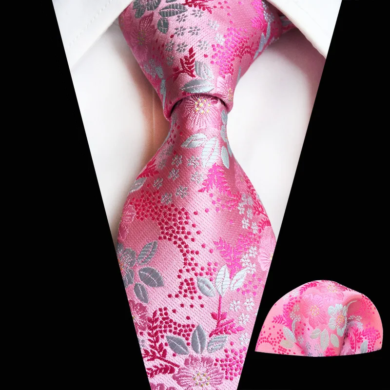 Pink Silver Floral Party Wedding Classic Pocket Square Tie Black Check Silk Woven Men Tie Necktie Handkerchief Set
Pink Silver Floral Party Wedding Classic Pocket Square Tie Black Check Silk Woven Men Tie Necktie Handkerchief Set