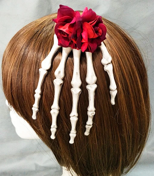 Antique Steampunk Jewelry Skeleton Hand Hair Clips Rose Flower Goth Hair Accessories Crystal Hairpins Handmade
Antique Steampunk Jewelry Skeleton Hand Hair Clips Rose Flower Goth Hair Accessories Crystal Hairpins Handmade