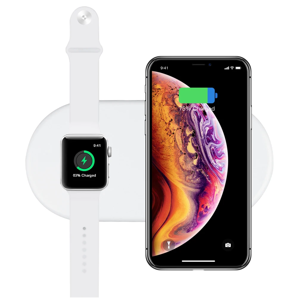 NYFundas wireless charger 2 in 1 for Apple watch 4 3 2 iphone xs max xr 8 plus x xs iwatch fast chargeur pad station induction
NYFundas wireless charger 2 in 1 for Apple watch 4 3 2 iphone xs max xr 8 plus x xs iwatch fast chargeur pad station induction