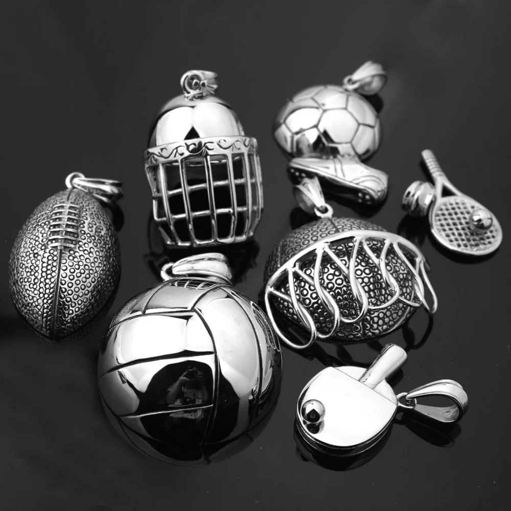 Stainless Steel Silver Pingpong/Baasketball/Football/Volleyball/Rugby/Helemt/Tennis Ball Biker Jewelry Mens Pendant Necklace 24"
Stainless Steel Silver Pingpong/Baasketball/Football/Volleyball/Rugby/Helemt/Tennis Ball Biker Jewelry Mens Pendant Necklace 24"