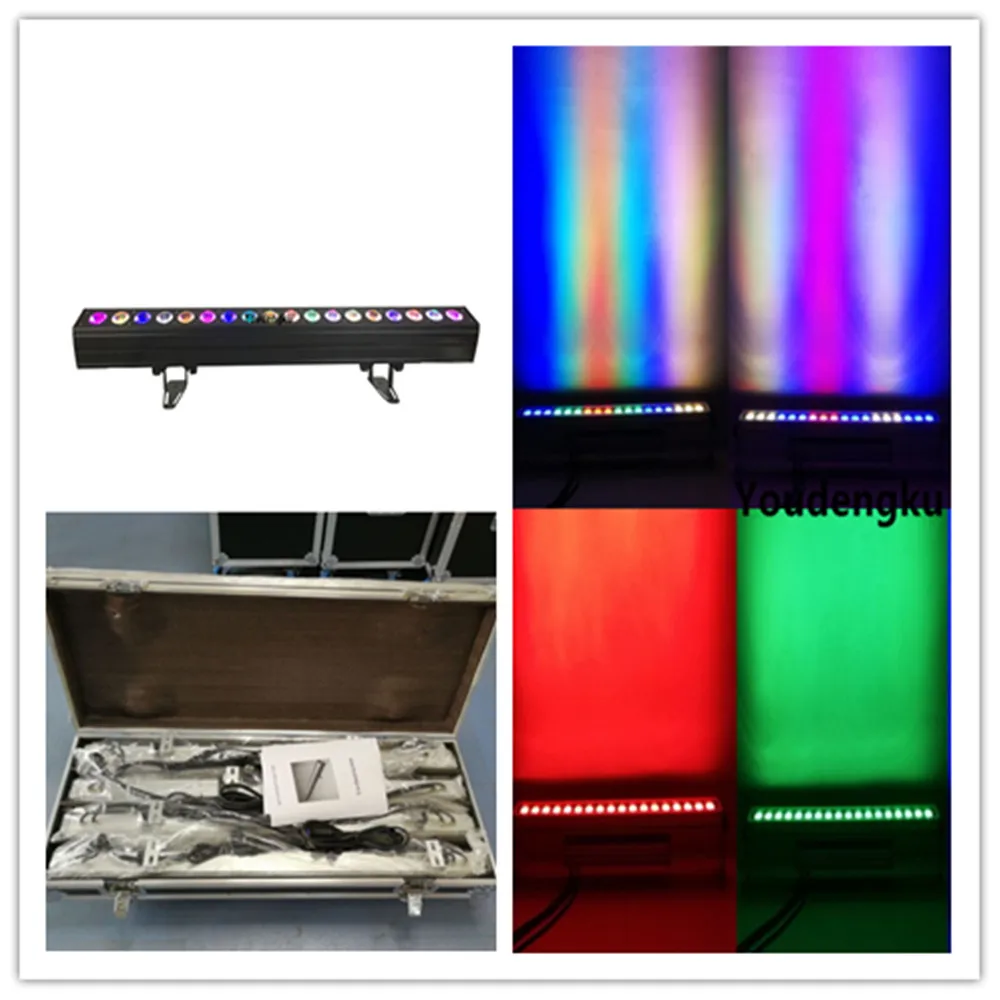12 pcs with flightcase Indoor DMX led bar wall wash light 18 x10W RGBW 4in1 led wall washer dj up lights
12 pcs with flightcase Indoor DMX led bar wall wash light 18 x10W RGBW 4in1 led wall washer dj up lights