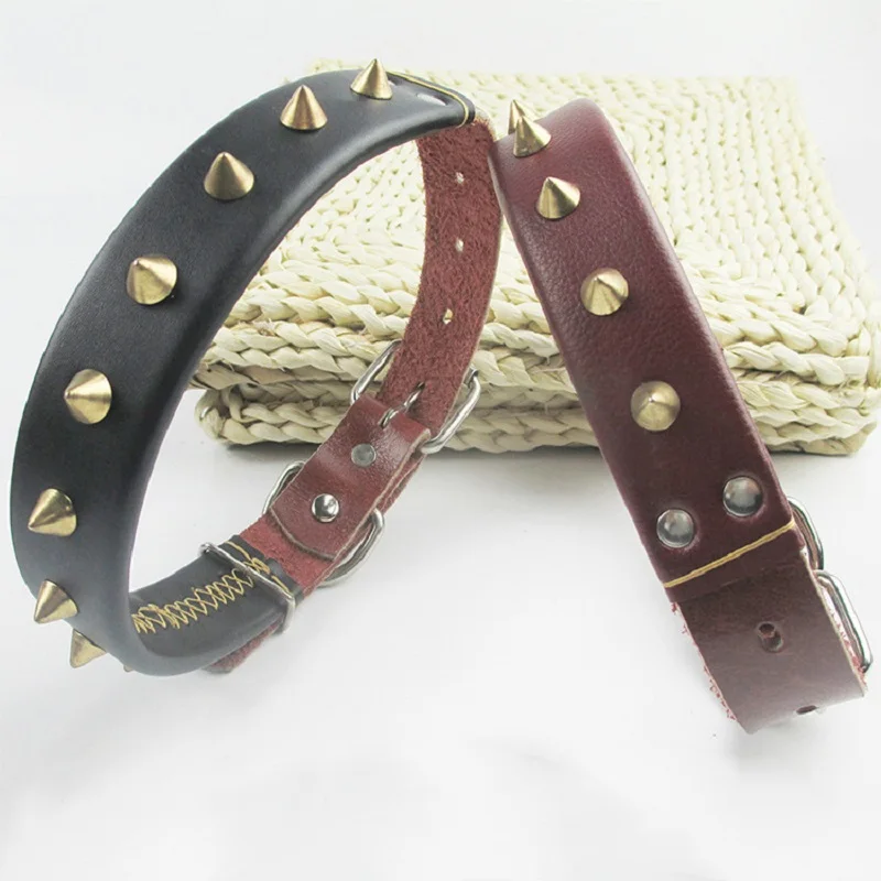 Large Dog Collar Genuine Leather Adjustable Spikes Pet Collar for Pitbull Bulldog Medium Big Dogs Boxer Collars Black Brown
Large Dog Collar Genuine Leather Adjustable Spikes Pet Collar for Pitbull Bulldog Medium Big Dogs Boxer Collars Black Brown