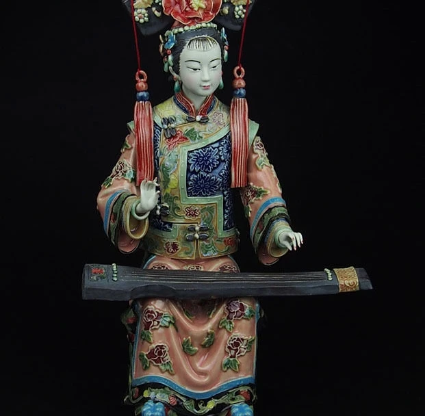 China Pottery Wucai Porcelain Display Woman Ladies Guzheng Art Decoration Statue
China Pottery Wucai Porcelain Display Woman Ladies Guzheng Art Decoration Statue