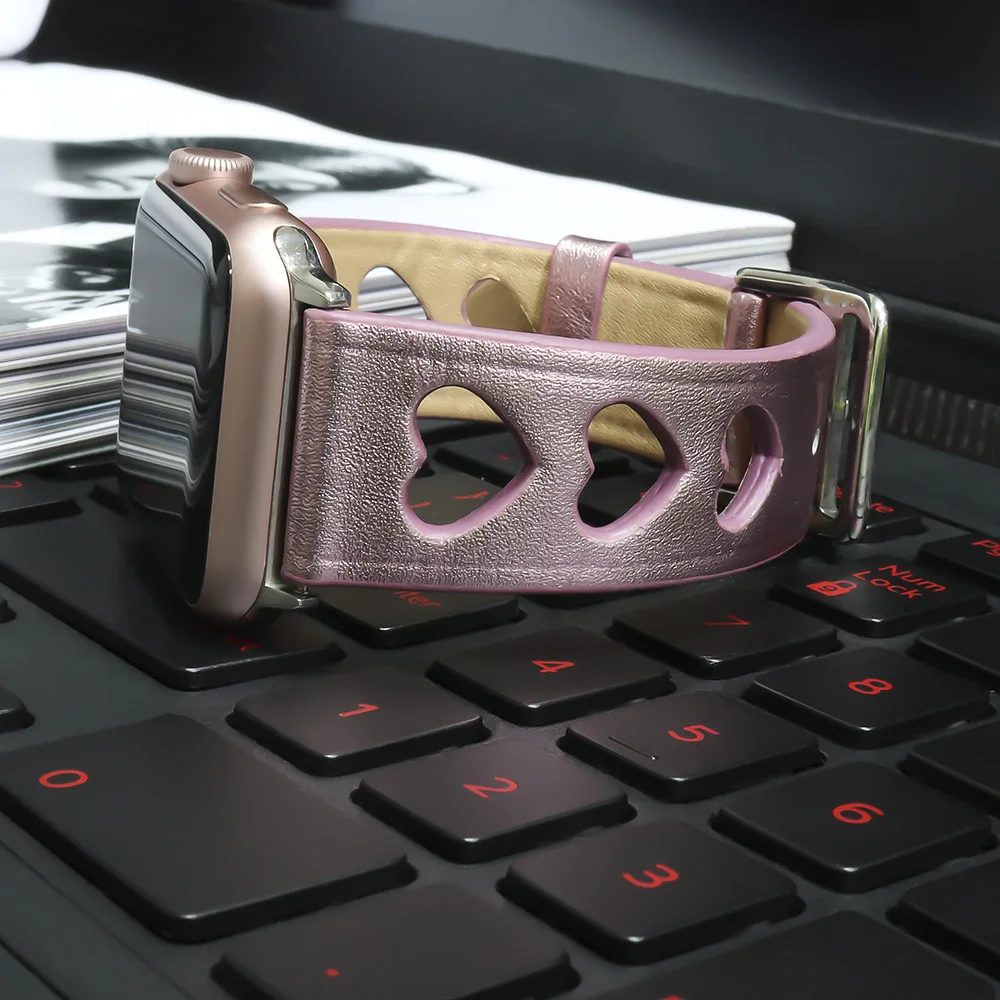 2018 new band For Apple watch 42mm 38mm Leather hollow love woman lady pink strap for iwatch Series 1/2/3 Strap Watchband
2018 new band For Apple watch 42mm 38mm Leather hollow love woman lady pink strap for iwatch Series 1/2/3 Strap Watchband