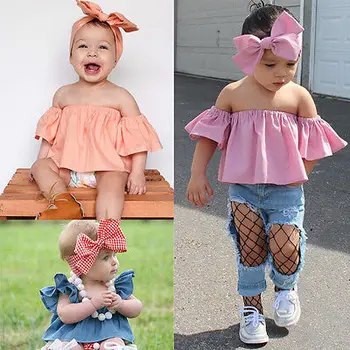 Kids Baby Girls Off Shoulder T-shirt Tops+Bowknot Headband 2PCS Set Clothes Cute Summer Clothing Summer Outfits
Kids Baby Girls Off Shoulder T-shirt Tops+Bowknot Headband 2PCS Set Clothes Cute Summer Clothing Summer Outfits