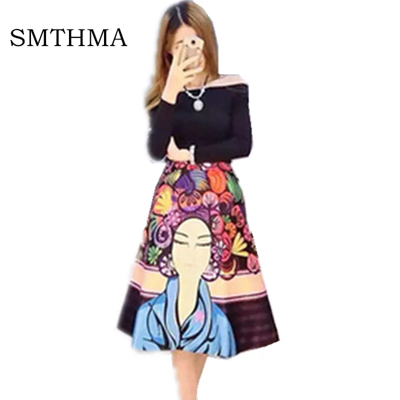 High Street Designer Clothing Set Women's High Quality Black Slash Collar Blouse +2 piece Colorful Cartoon Printed Skirt Set
High Street Designer Clothing Set Women's High Quality Black Slash Collar Blouse +2 piece Colorful Cartoon Printed Skirt Set