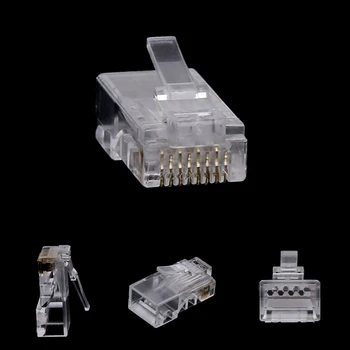 10Pcs RJ45 8-Pin Connector CAT6 Network Cable Modular Ethernet Crystal Plugs Drop ship
10Pcs RJ45 8-Pin Connector CAT6 Network Cable Modular Ethernet Crystal Plugs Drop ship