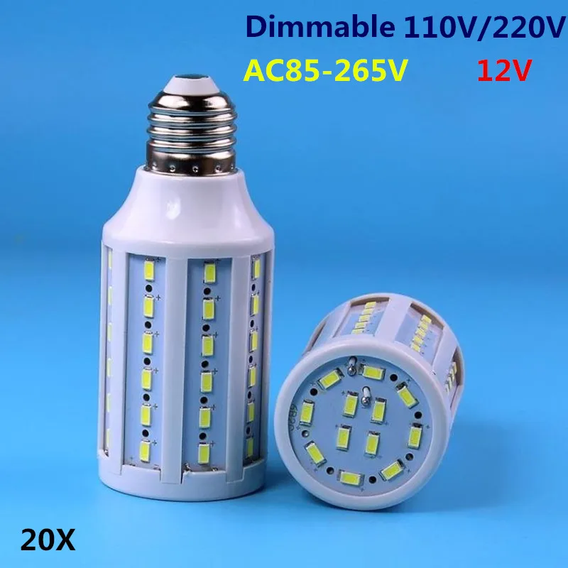 20X LED corn lamp 12V E14 SMD 5730 60leds E27 bulb AC 85-265V light E26 Dimmable 110V 220V Living Room Factory Lighting B22 luz
20X LED corn lamp 12V E14 SMD 5730 60leds E27 bulb AC 85-265V light E26 Dimmable 110V 220V Living Room Factory Lighting B22 luz