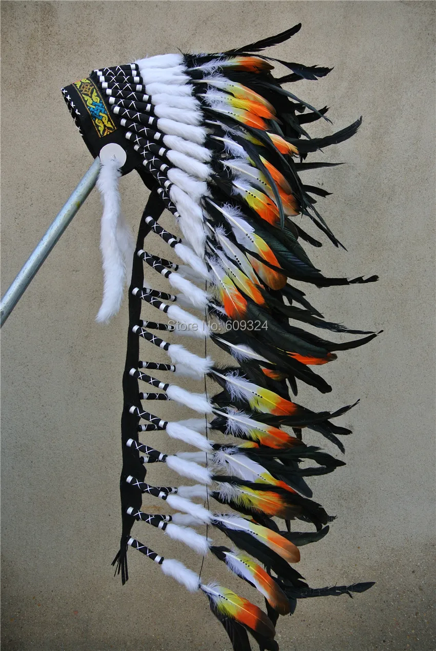 36inch high Indian Feather headdress handmade war bonnet american costumes feather costumes
36inch high Indian Feather headdress handmade war bonnet american costumes feather costumes