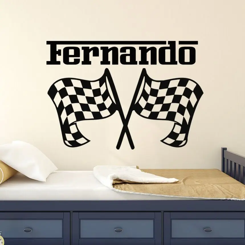 Nursery Decor Wall Decal Personalized Name Car Racing Decoration Vinyl Removable Race Flags Wall Art Mural Decals W440
Nursery Decor Wall Decal Personalized Name Car Racing Decoration Vinyl Removable Race Flags Wall Art Mural Decals W440