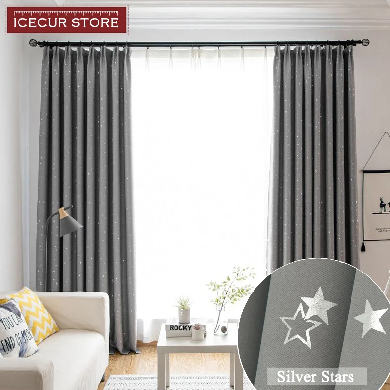 ICECUR Shiny Silver Star Window Blackout Curtains for Kids Child Bedroom Window Voile Tulle Curtains for Living Room Home Decor
ICECUR Shiny Silver Star Window Blackout Curtains for Kids Child Bedroom Window Voile Tulle Curtains for Living Room Home Decor