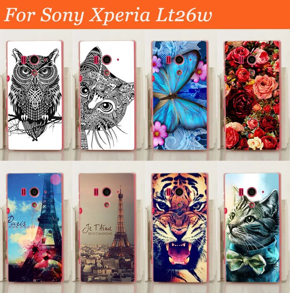 

Phone Case For Sony Xperia Acro S Lt26w painted transparent back case colorful painted Back Cover for sony lt26w case