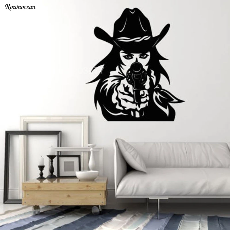 Western Cowboy Hat Revolver Gun Cowgirl Wall Stickers Vinyl Home Decor Living Room Bedroom Decals Removable Poster Mural GU23
Western Cowboy Hat Revolver Gun Cowgirl Wall Stickers Vinyl Home Decor Living Room Bedroom Decals Removable Poster Mural GU23