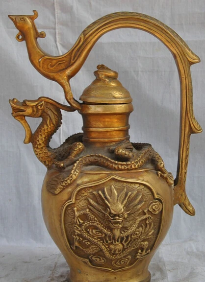 JP S0608 11" Chinese Brass Palace Myth Fly Dragon Phoenix Head Statue Teapot Wine Pot
JP S0608 11" Chinese Brass Palace Myth Fly Dragon Phoenix Head Statue Teapot Wine Pot