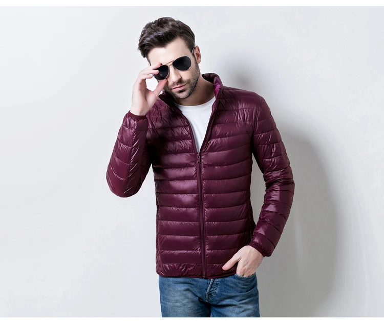 Aolamegs Men Winter Down Jacket Ultralight Thin White Duck Down Coat Solid Color Feather Jackets Male Windproof Warm Outwear 3XL (12)