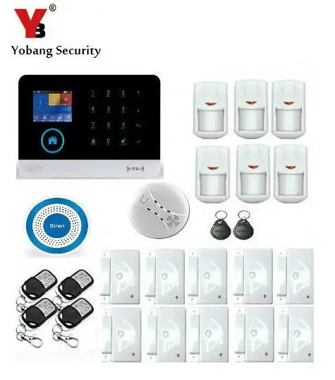 YoBang Security WIFI GSM Wireless Home Business Burglar Security Alarm System APP Control Siren RFID Motion Detector PIR Smoke
YoBang Security WIFI GSM Wireless Home Business Burglar Security Alarm System APP Control Siren RFID Motion Detector PIR Smoke
