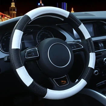 Two-Tone Fashion Fiber Leather Car Steering Wheel Cover Four Season Steering Covers Auto Supplier Car Steering Wheel Cases Black
Two-Tone Fashion Fiber Leather Car Steering Wheel Cover Four Season Steering Covers Auto Supplier Car Steering Wheel Cases Black