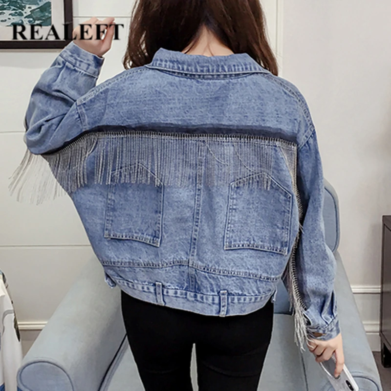 REALEFT Autumn Winter New Arrival Tassel Patchwork Jean Jacket Bat Sleeve Loose Harajuku College Printed Denim Short Outwear
REALEFT Autumn Winter New Arrival Tassel Patchwork Jean Jacket Bat Sleeve Loose Harajuku College Printed Denim Short Outwear