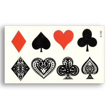 Temporary Tattoo Stickers Water Transfer Fake tattoos Finger Waterproof Sticker hearts diamonds and clubs Poker pattern Body Art
Temporary Tattoo Stickers Water Transfer Fake tattoos Finger Waterproof Sticker hearts diamonds and clubs Poker pattern Body Art