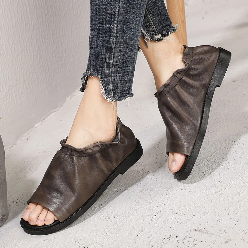 Artdiya Original Summer New Peep Toe Women Shoes Genuine Leather Retro Low Heels Comfortable Personality Handmade Casual Sandals
Artdiya Original Summer New Peep Toe Women Shoes Genuine Leather Retro Low Heels Comfortable Personality Handmade Casual Sandals