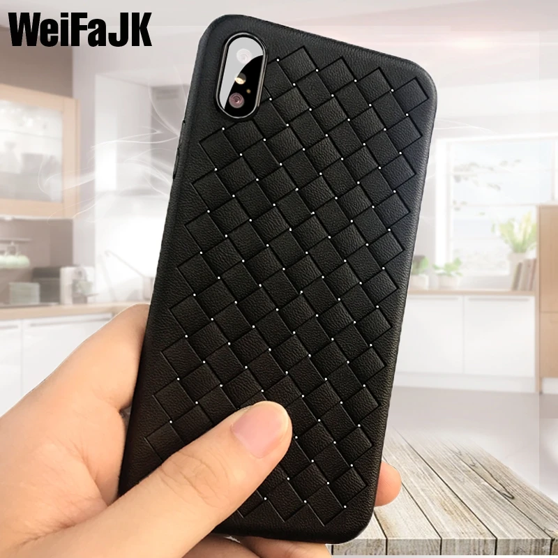 WeiFaJK Luxury Leather Phone Case for iPhone X 8 7 Plus Cover New Woven Matte Soft Full Coque for iPhone 6 6s Plus Cases 2017
WeiFaJK Luxury Leather Phone Case for iPhone X 8 7 Plus Cover New Woven Matte Soft Full Coque for iPhone 6 6s Plus Cases 2017
