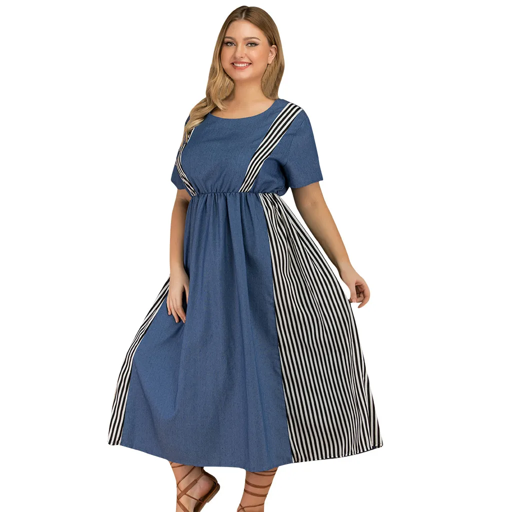 2019 Hot Sale Fashion Simple Sweet Women Casual Striped Short Sleeve Dress Crew Neck Linen Long Dress Vestidos Plus Size#J30
2019 Hot Sale Fashion Simple Sweet Women Casual Striped Short Sleeve Dress Crew Neck Linen Long Dress Vestidos Plus Size#J30